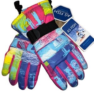 As Fish Technology Winter Snow Skiing Snowboarding Gloves Men’s Size S New